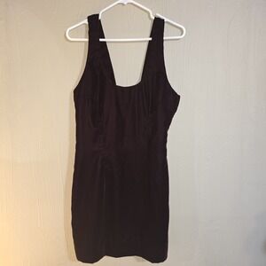 Angelica Vintage 70s Burgundy Velvet Style Fitted Dress W/ Adjustable Straps Sz6